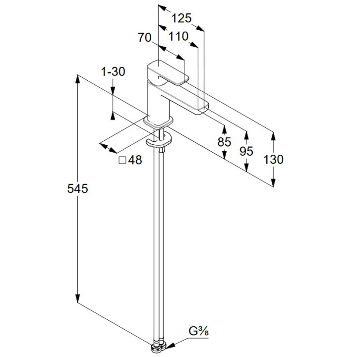 Bateria umywalkowa jednouchwytowa 85 DN15, Kludi Renon, biały mat