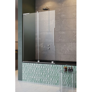 Parawan nawannowy Radaway Furo SL PND II 110, lewy, szkło przejrzyste, 110x150cm, przesuwny, profil złoty szczotkowany