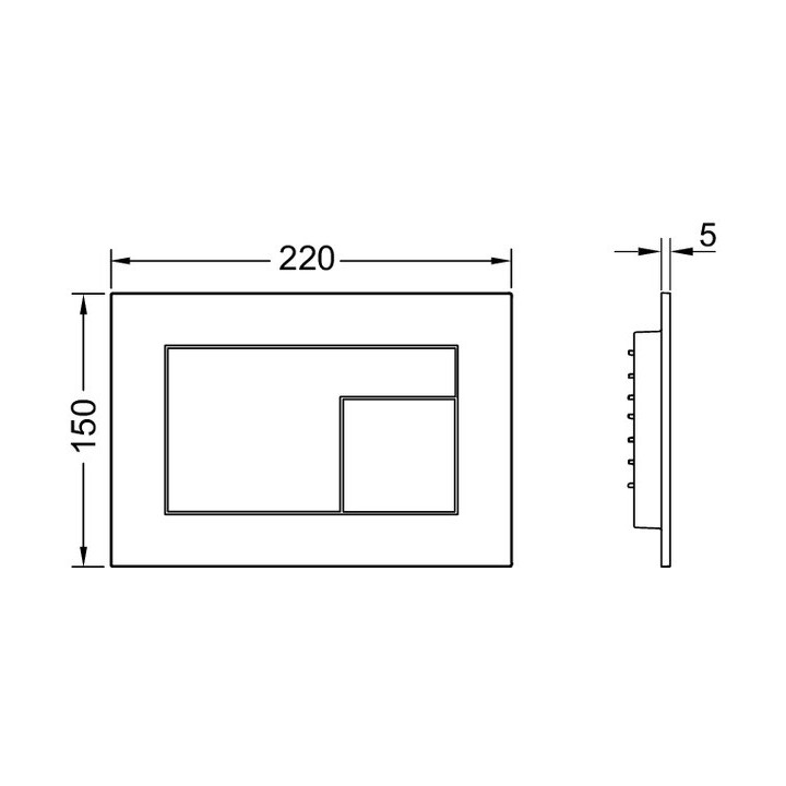 Przycisk spłukujący TECEsquare do WC - szkło czarne, Przyciski czarne