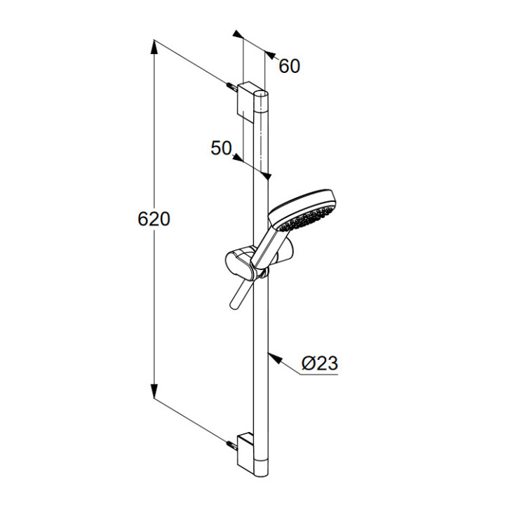 Zestaw natryskowy z termostatem DN15 Dual Shower System, Kludi Dive S, czarny mat