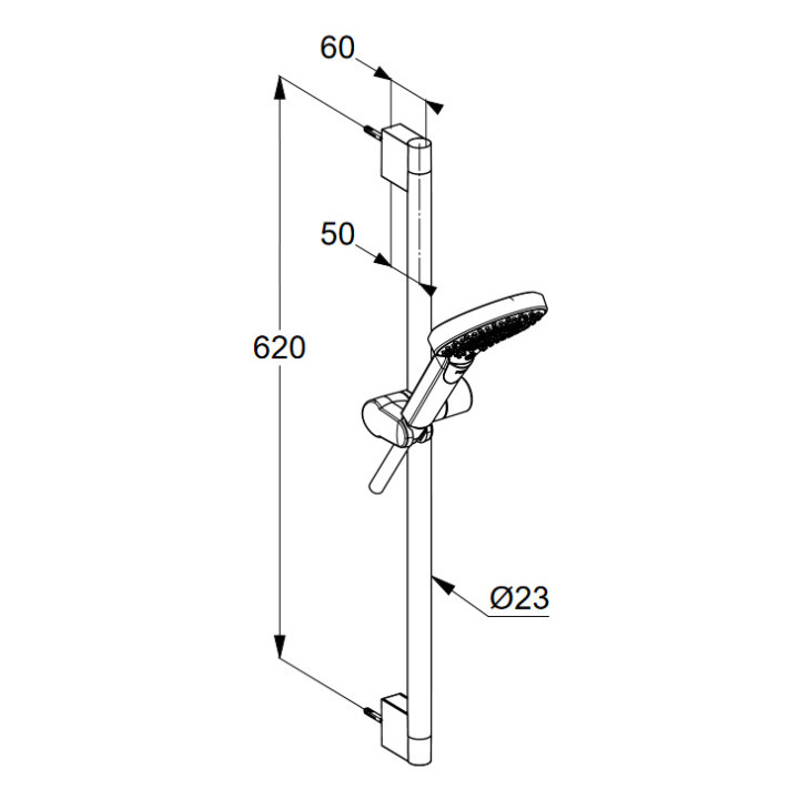 Zestaw natryskowy, Kludi Dive X 1S , czarny mat