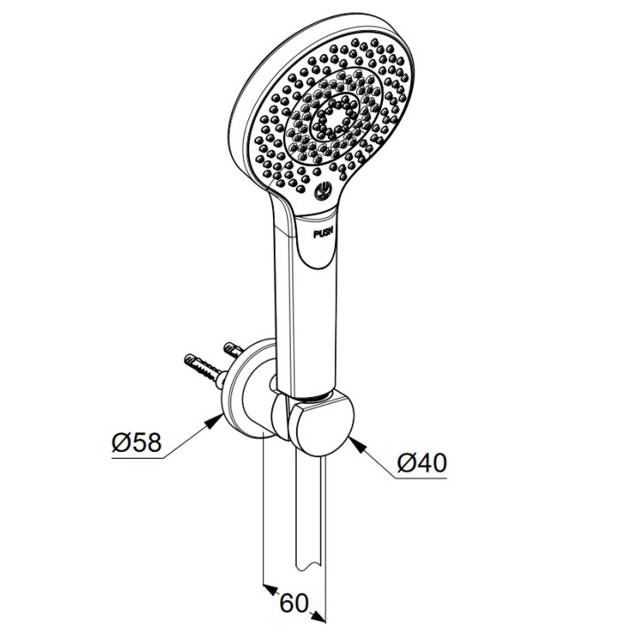 Zestaw natryskowy, Kludi Dive X 3S , czarny mat