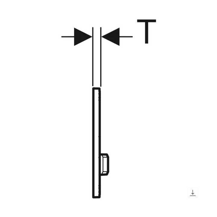 Przycisk uruchamiający Geberit Sigma50, spłukiwanie dwudzielne, szkło dymione, chromowane