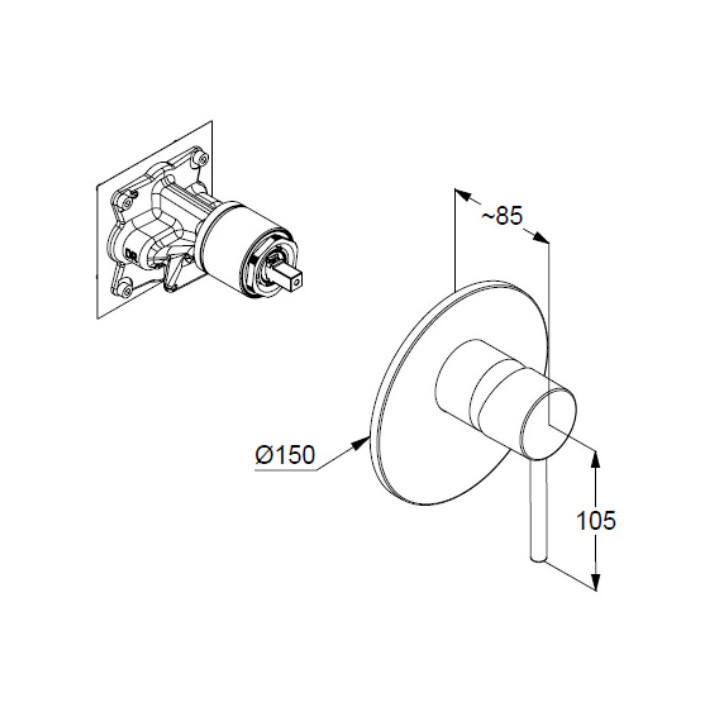 Bateria natryskowa podtynkowa , Kludi Bozz, chrom