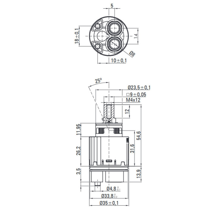 Bateria umywalkowa wysoka, Deante Arnka, nero