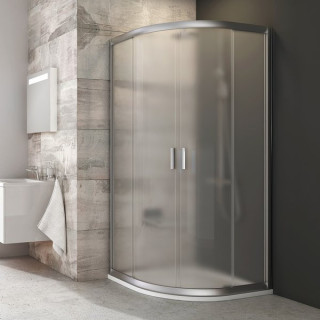 Kabina półokrągła BLCP4 80 Ravak Blix przesuwna czteroelementowa, satyna + grape- sanitbuy.pl