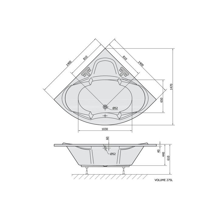 Wanna prostokątna 180x80x48cm Polysan CLEO, biała