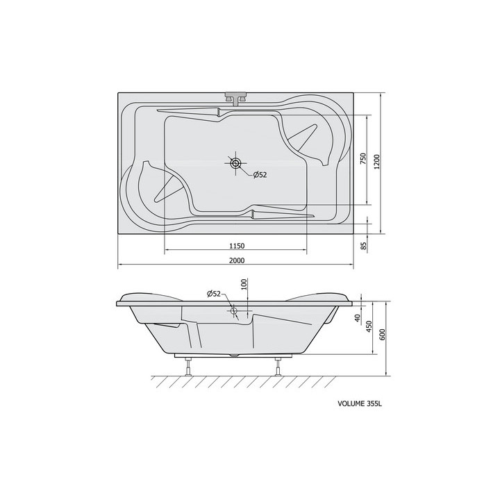 Wanna asymetryczne 160x84x70x47cm Polysan VERSYS R, prawa, biała