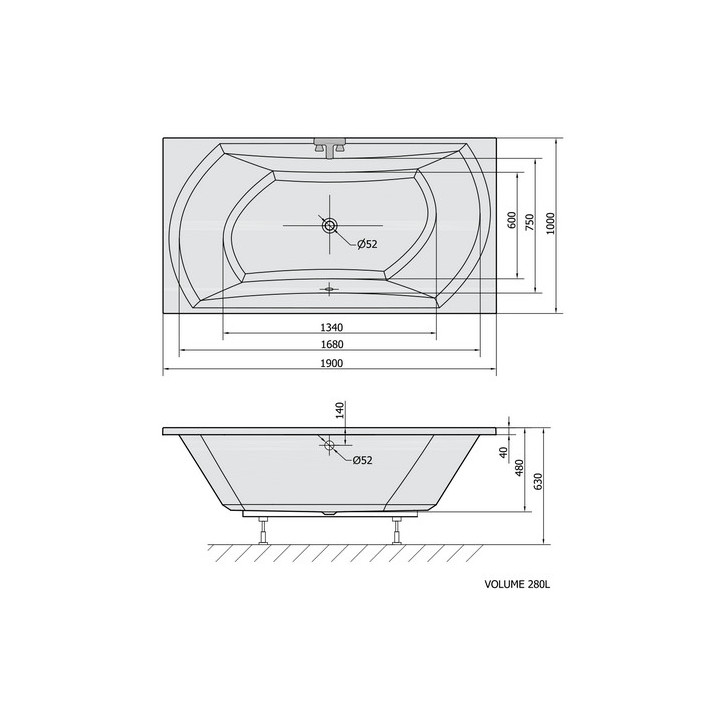 Wanna narożna ze stelażem 155x155x47cm Polysan BERMUDA,  biała