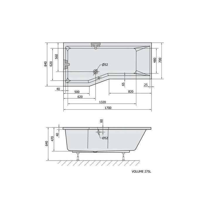 Wanna prostokątna 160x70x48cm Polysan CLEO, czarny mat