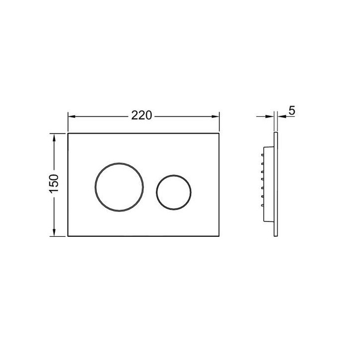 Przycisk spłukujący do WC TECE loop z tworzywa, spłukiwanie dwoma ilościami wody - chrom matowy