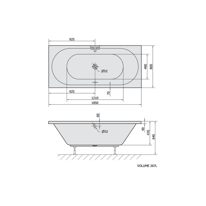 Wanna prostokątna ze stelażem 180x120x54cm Polysan DUPLA, biała