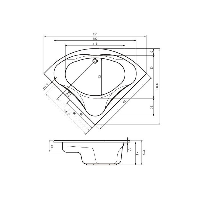 Wanna Riho Neo narożna 140x140  cm- sanitbuy.pl