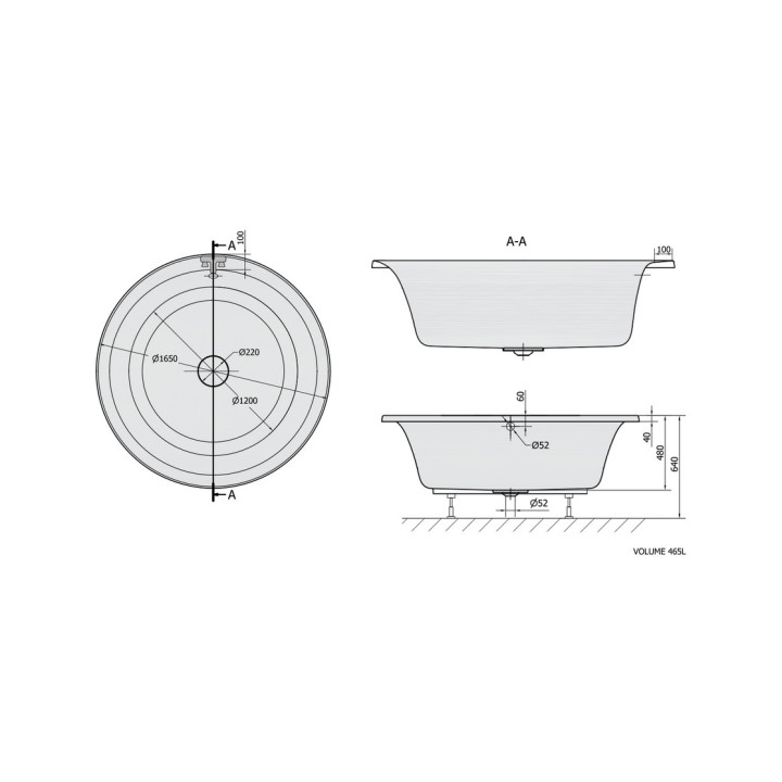 Wanna prostokątna 170x80x48cm Polysan MARLENE, biały
