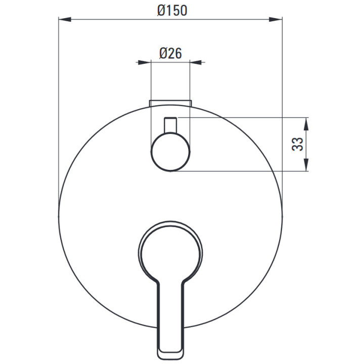 Bateria prysznicowa bez przełącznika natrysku podtynkowa, Deante Arnika, nero