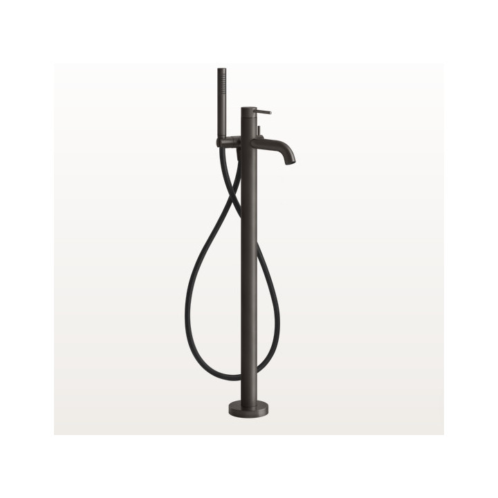 Bateria wannowa wolnostojąca Gessi Bath316, 2 wyjścia wody, zestaw natryskowy - czarny