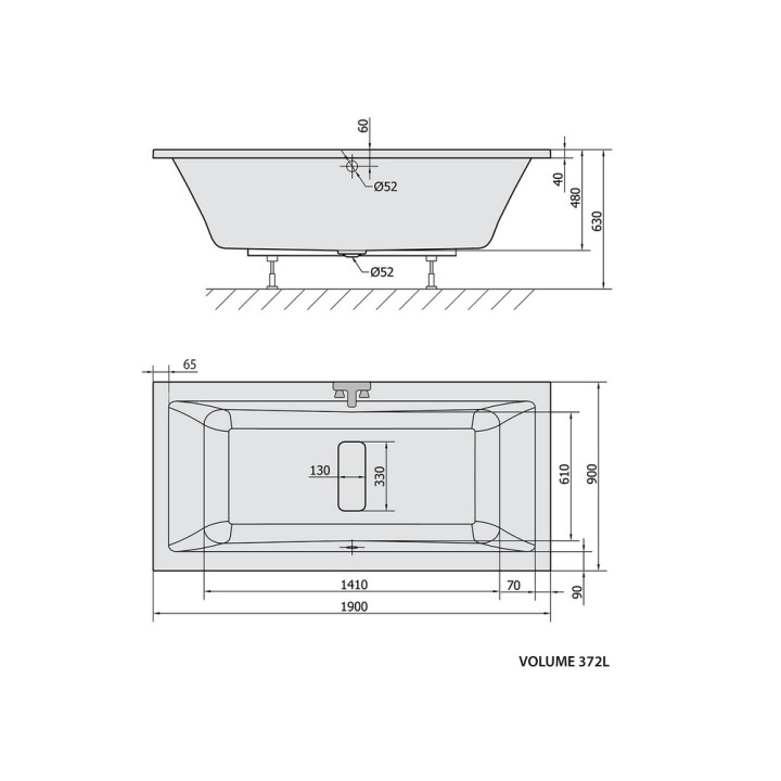 Wanna wolnostojąca 168x72x49cm Polysan IPANEMA, kompozyt , biała