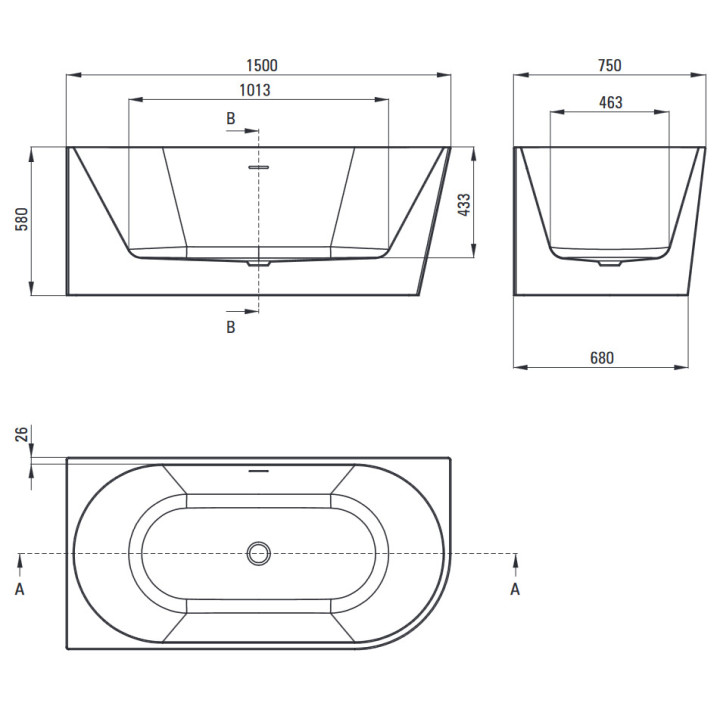 Wanna akrylowa Deante Silia 160x75 cm narożna/wolnostojąca lewa - biała