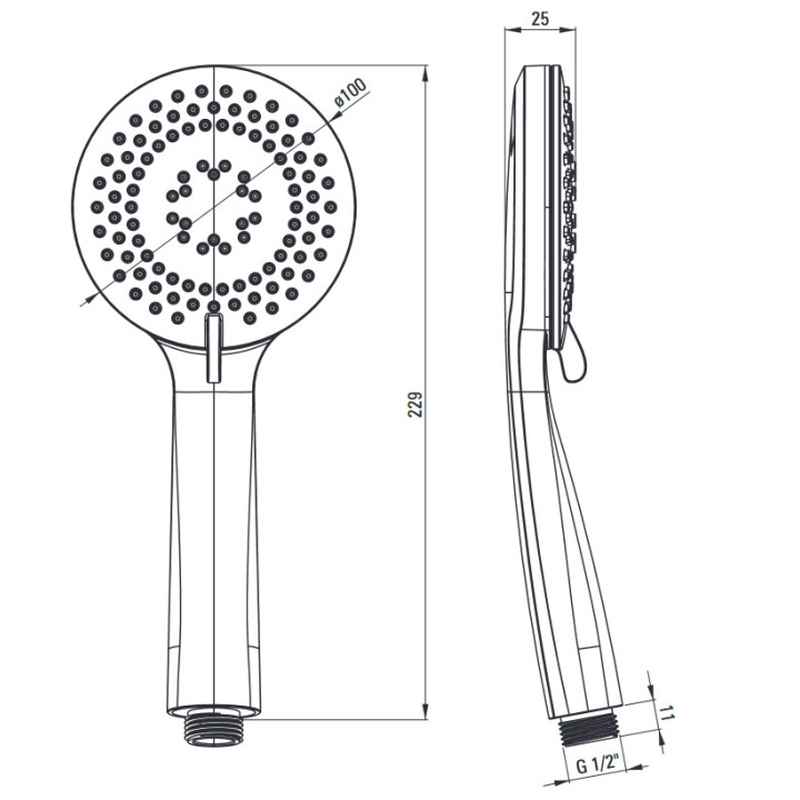 Bateria wannowa ścienna, Deante Arnika, złoto szczotkowane