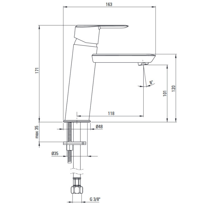 Bateria umywalkowa wysoka, Deante Arnika, złoto szczotkowane