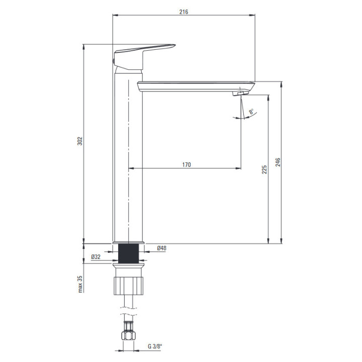 Bateria umywalkowa, Deante Arnika, złoto szczotkowane