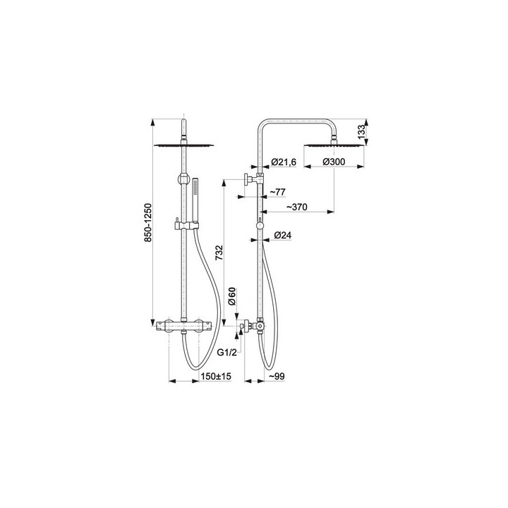 Bateria umywalkowa, KFA Armatura Moza, złota szczotkowana