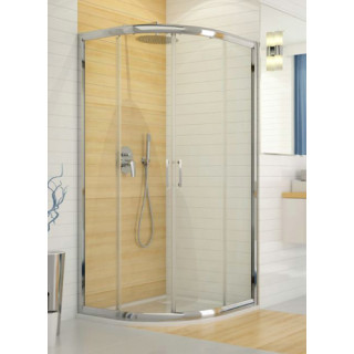 Kabina narożna półokrągła Sanplast KP4/TX5b-90-S, 90x90cm, szkło przejrzyste, profil srebrny błyszczący