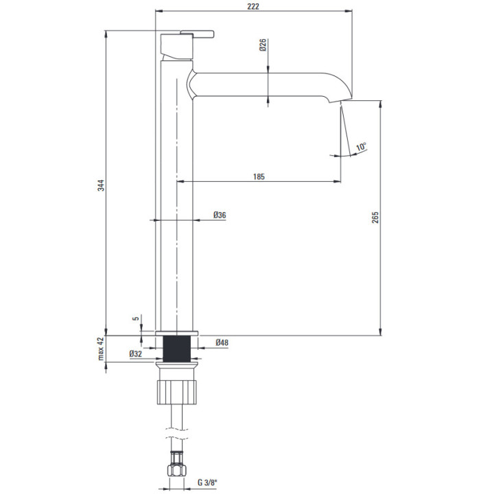 Bateria wannowa z zestawem prysznicowym podtynkowa, Deante Silia, chrom