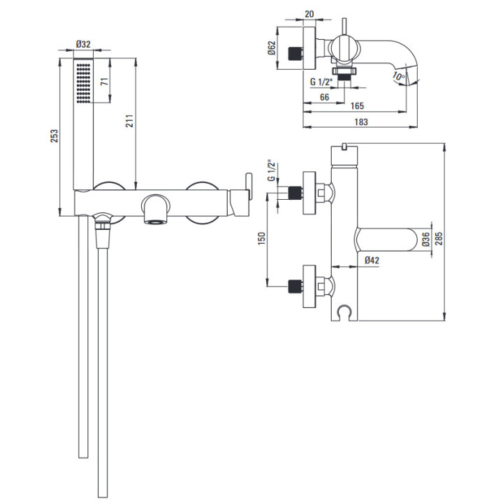 Bateria umywalkowa podtynkowa, Deante Silia, bianco