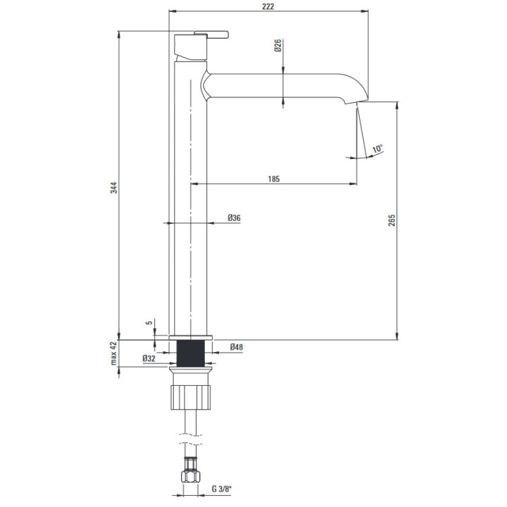 Bateria wannowa z zestawem prysznicowym, Deante Silia, titanium