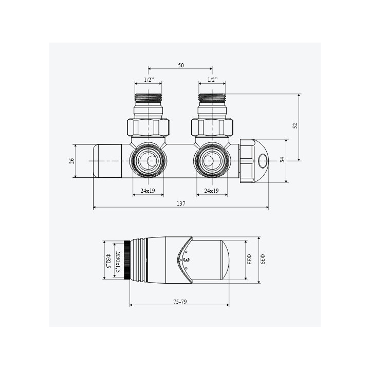 Zintegrowany zestaw termostatyczny Excellent Volaro 2.0, prawy, biały