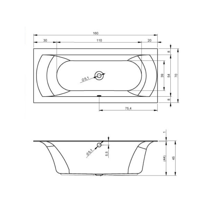 Wanna prostokątna Riho Linares 150x70cm biała - sanitbuy.pl