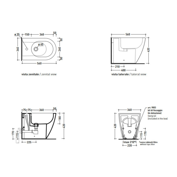 Bidet Flaminia Link stojący- sanitbuy.pl