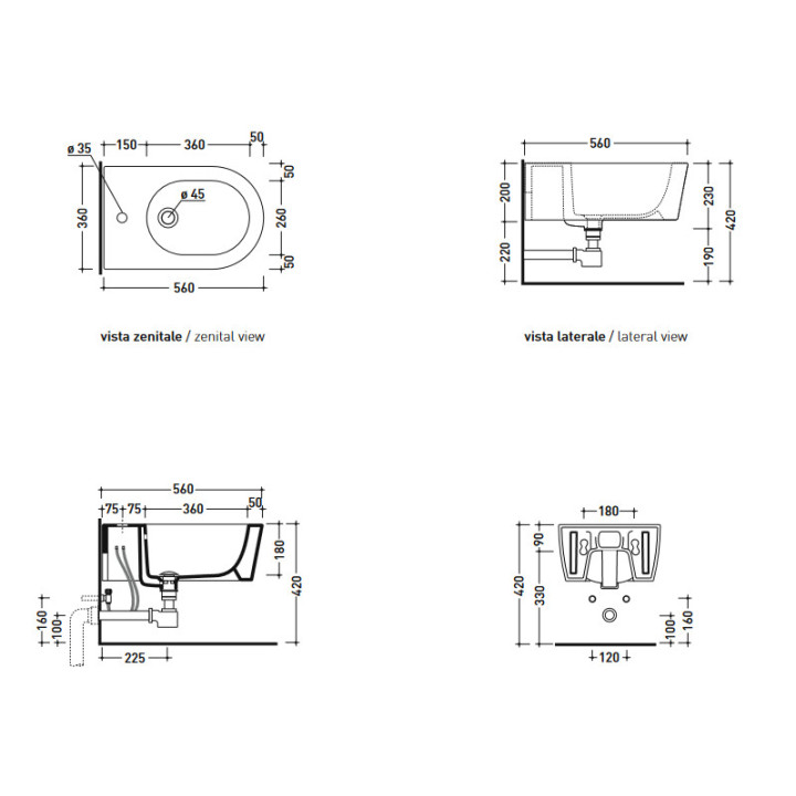 Bidet Flaminia Link wiszący- sanitbuy.pl