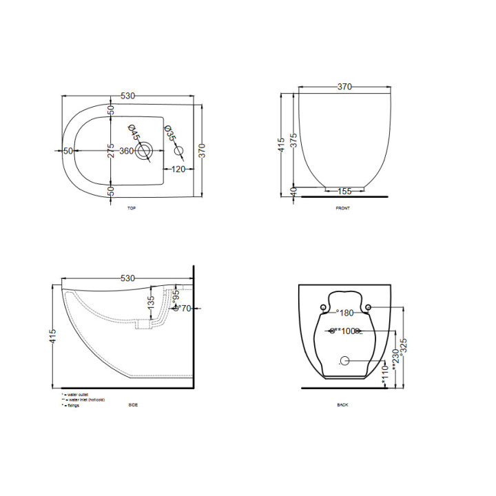 Bidet Cielo Fluid, wiszący- sanitbuy.pl