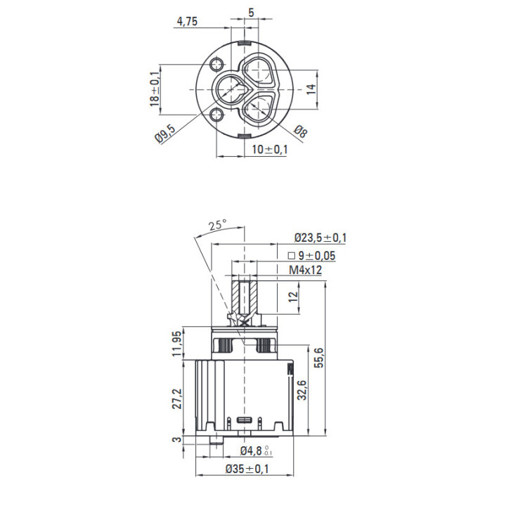 Bateria umyalkowa podtynkowa , Deante Silia, stal szczotkowana