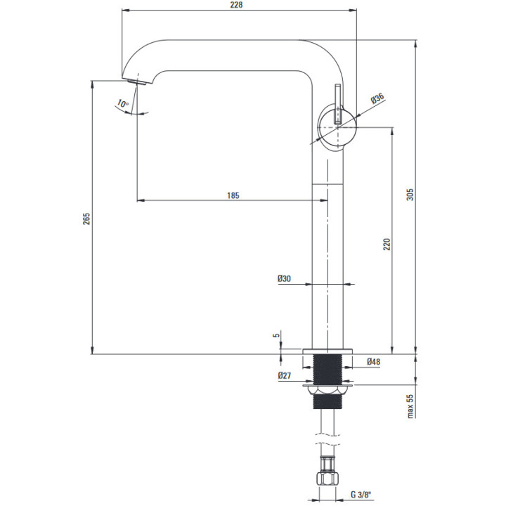 Bateria umywalkowa , Deante Silia, nero