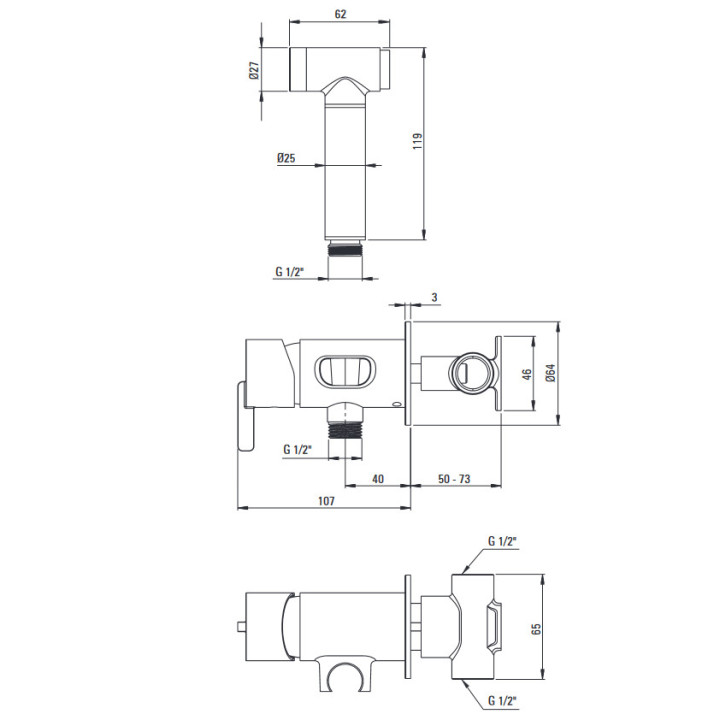 Bateria bidetowa, Deante Silia, nero