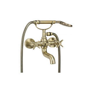 Bateria prysznicowa podtynkowa z przełącznikiem natrysku, Deante Silia, złoto szczotkowane