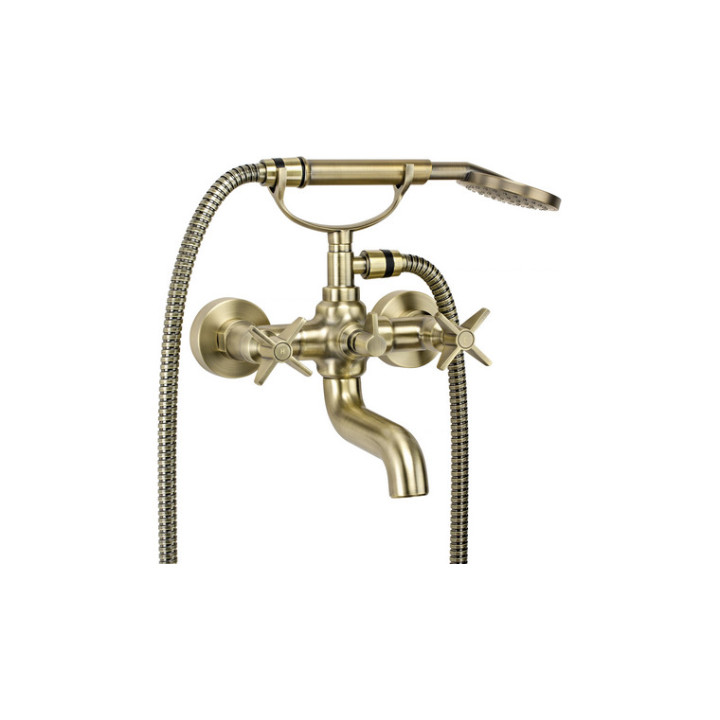 Bateria prysznicowa podtynkowa z przełącznikiem natrysku, Deante Silia, złoto szczotkowane