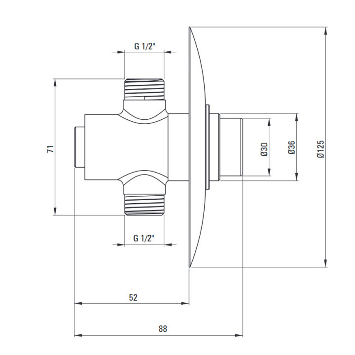 Bateria umywalkowa czasowa z regulacją temperatury, Deante Press, chrom