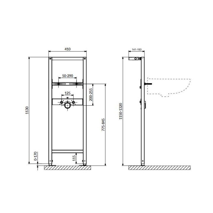 Stelaż podtynkowy Cersanit Aqua 50 PNEU QF 