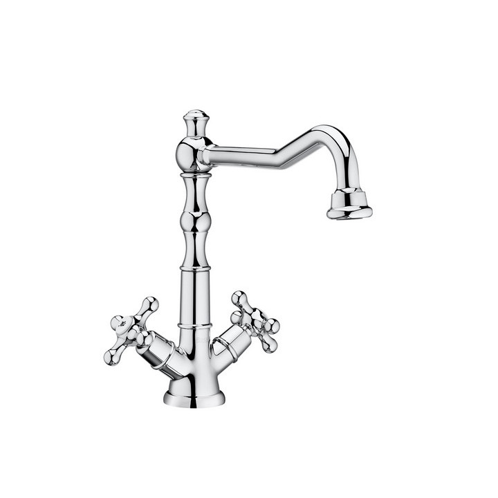 Bateria umywalkowa wysoka z korkiem Click-Clack, Roca Carmen, chrom