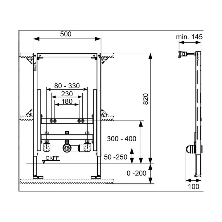 Stelaż podtynkowy TECEprofil do bidetu H82cm- sanitbuy.pl