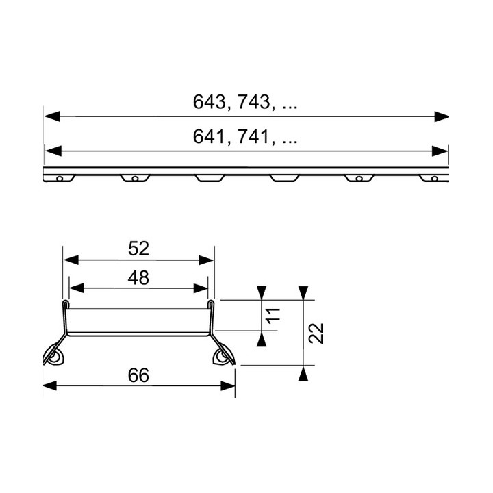 Ruszt prosty TECE Plate II 1200 mm połysk stal nierdzewna- sanitbuy.pl