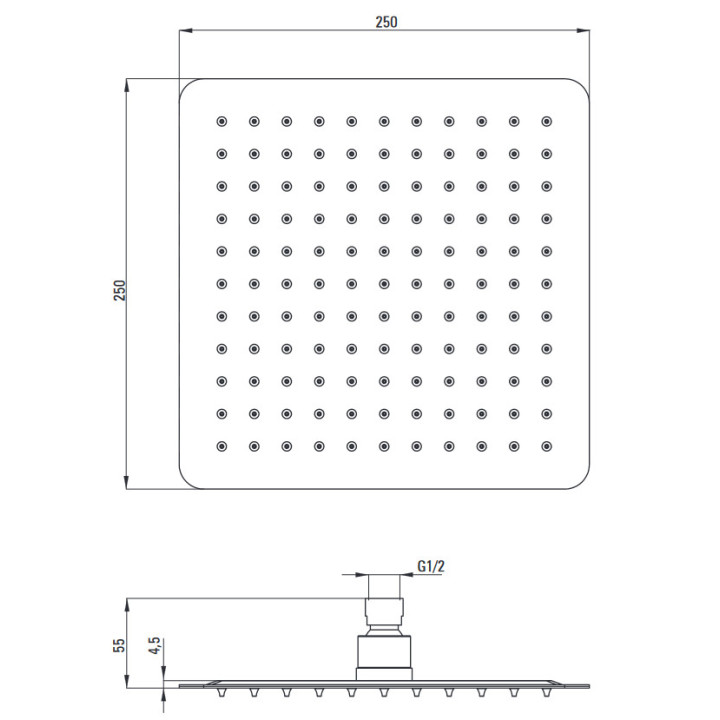 Deszczownica z baterią prysznicową, Deante Temisto, nero