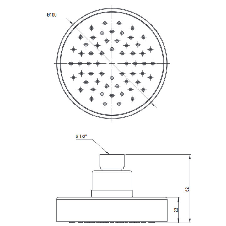 Główka prysznicowa antywandalowa , Deante Cascada, chrom