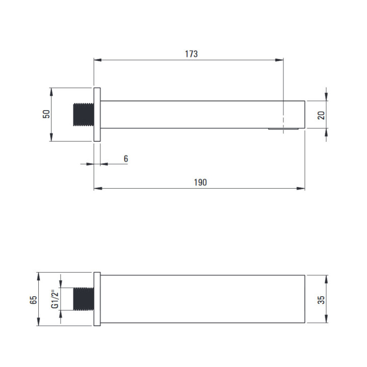 Wylewka wannowa Deante Cascada 200 mm, chrom 