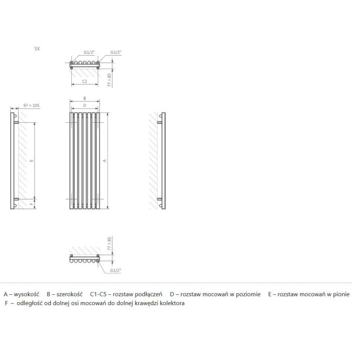 Grzejnik Terma Rolo Room 180x26 cm - kolor