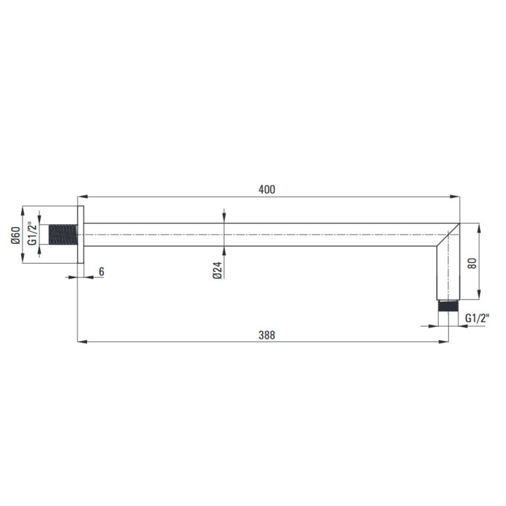 Wylewka sufitowa 250mm Deante Cascada , stal szczotkowana